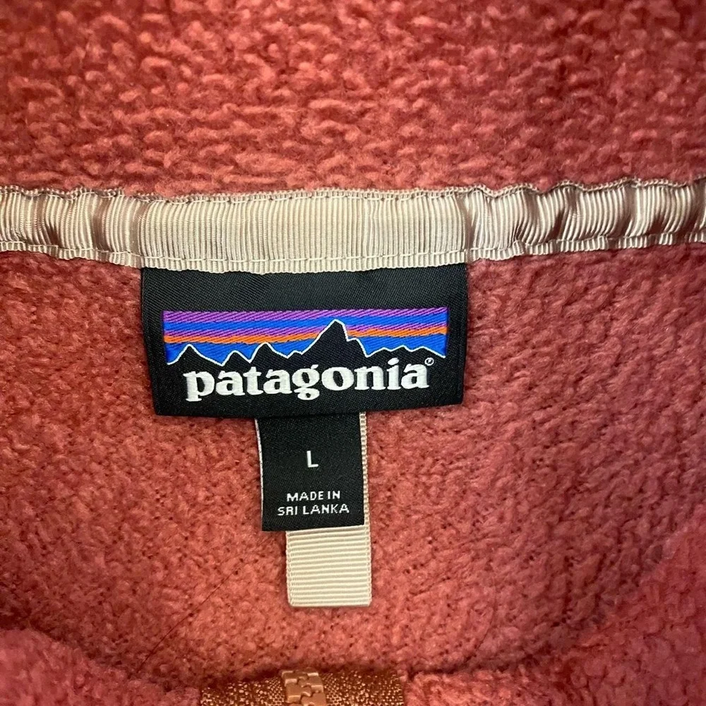 Patagonia Women's Retro Pile Marsupial Fleece Pullover Rosehip Pink Size Large L